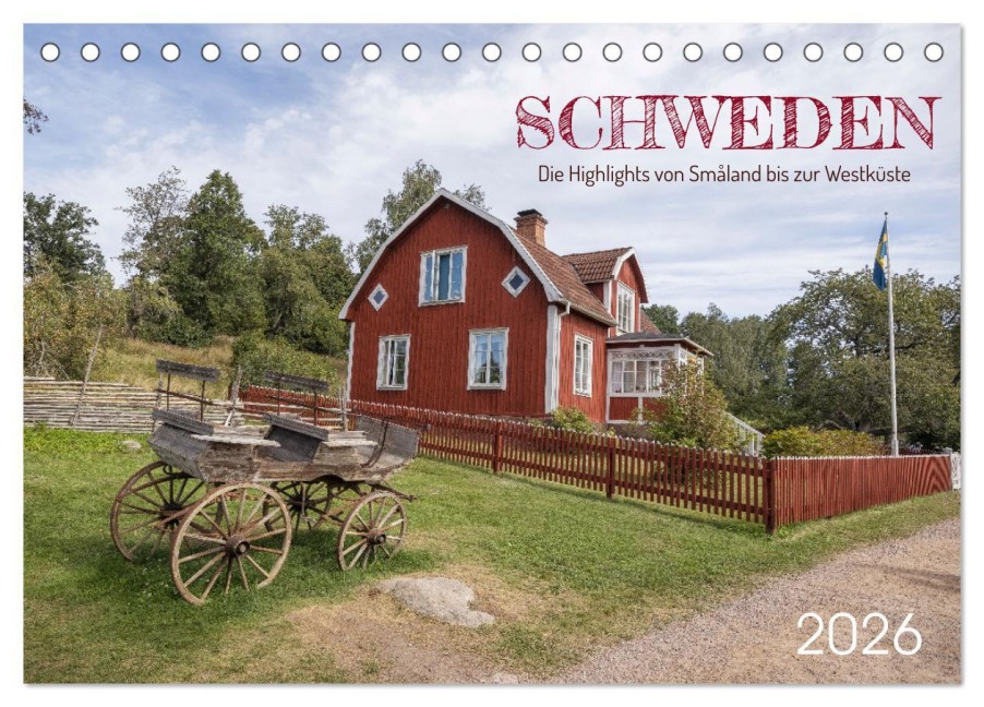 Schweden - Die Highlights von Småland bis zur Westküste (Tischkalender 2026 DIN A5 quer), CALVENDO Monatskalender - Martin Winzer