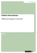 Cover-Bild zum Titel 'Differenzierung' von 'Matthias Altmannsberger'