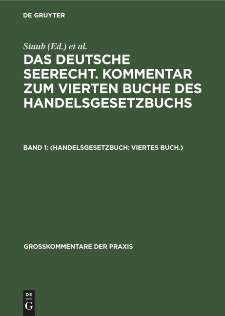 (Handelsgesetzbuch: Viertes Buch.) - 