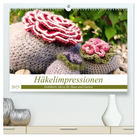 Häkelimpressionen - Gehäkelte Ideen für Haus und Garten (hochwertiger Premium Wandkalender 2025 DIN A2 quer), Kunstdruck in Hochglanz - Inge Przewlocki