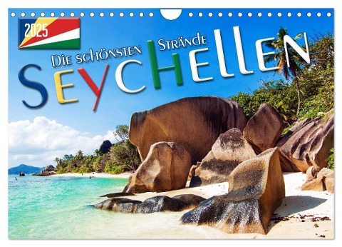 Seychellen - Die schönsten Strände (Wandkalender 2025 DIN A4 quer), CALVENDO Monatskalender - Max Steinwald