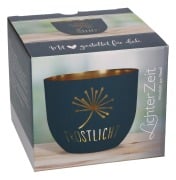 Cover-Bild zum Titel 'Butzon & Bercker Windlicht aus Metall Ø 9,2 cm - Metallwindlicht in dunkelgrau-matt, durchbrochenes Trost-Motiv, innen goldveredelt, in Geschenkverpackung' von ''