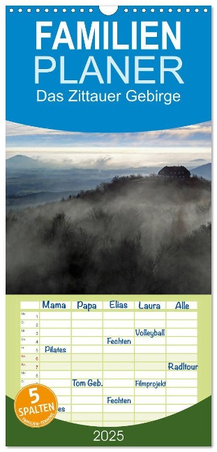 Familienplaner 2025 - Das Zittauer Gebirge - mit 5 Spalten (Wandkalender, 21 x 45 cm) CALVENDO - 