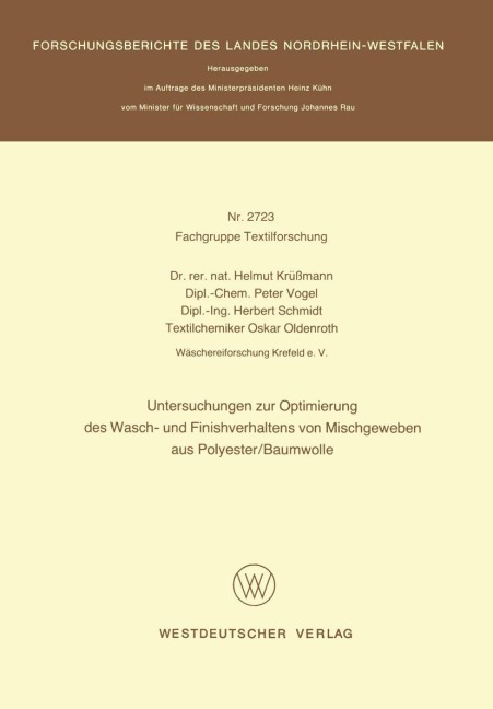 Untersuchungen zur Optimierung des Wasch- und Finishverhaltens von Mischgeweben aus Polyester/Baumwolle - 