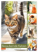 Bezaubernde Katzen. Miezen im lieblichen Aquarell-Stil (Wandkalender 2026 DIN A4 hoch), CALVENDO Monatskalender - Rose Hurley