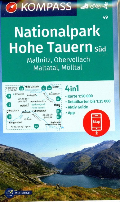 KOMPASS Wanderkarte 49 Nationalpark Hohe Tauern Süd, Mallnitz, Obervellach, Maltatal, Mölltal 1:50.000 - 