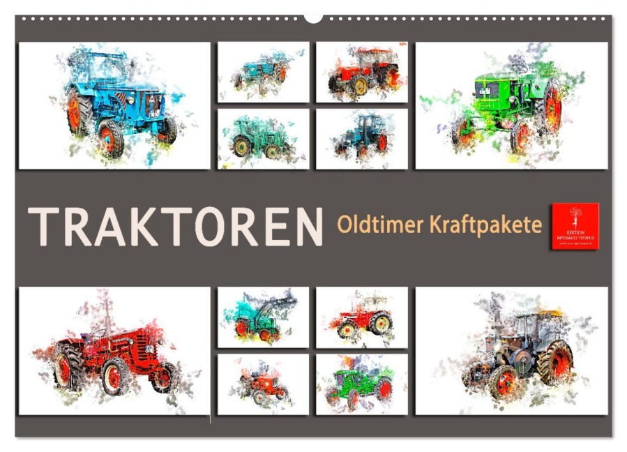 Traktoren Oldtimer Kraftpakete (Wandkalender 2025 DIN A2 quer), CALVENDO Monatskalender - Peter Roder