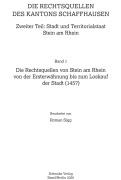 Cover-Bild zum Titel 'Die Rechtsquellen von Stein am Rhein von der Ersterwähnung bis zum Loskauf der Stadt (1457)' von ''
