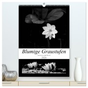 Cover-Bild zum Titel 'Blumige Graustufen - Schwarz und Weiß (hochwertiger Premium Wandkalender 2026 DIN A2 hoch), Kunstdruck in Hochglanz' von 'Helene Seidl'