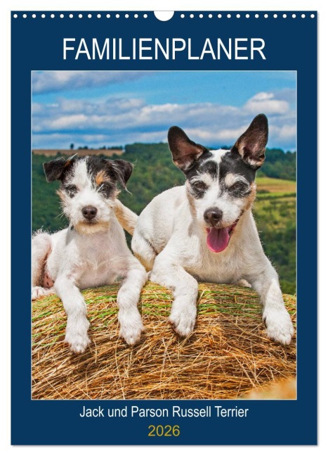 Familienplaner Jack und Parson Russell Terrier (Wandkalender 2026 DIN A3 hoch), CALVENDO Monatskalender - Sigrid Starick