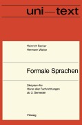 Cover-Bild zum Titel 'Formale Sprachen' von 'Heinrich Becker'
