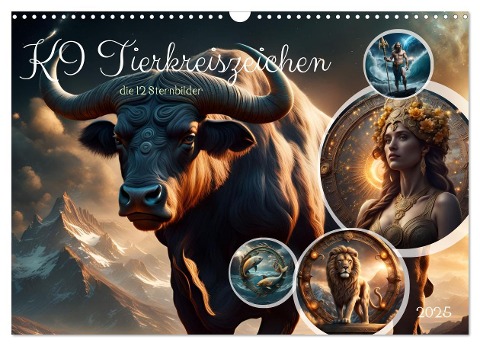 KI Tierkreiszeichen (Wandkalender 2025 DIN A3 quer), CALVENDO Monatskalender - Claudia Schimmack