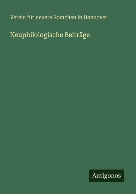 Neuphilologische Beiträge - Verein für neuere Sprachen in Hannover
