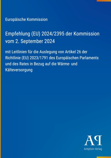 Empfehlung (EU) 2024/2395 der Kommission vom 2. September 2024 - Europäische Kommission