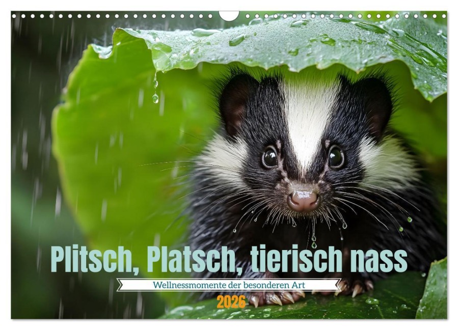 Plitsch, Platsch, tierisch nass (Wandkalender 2026 DIN A3 quer), CALVENDO Monatskalender - Daniela Tapper