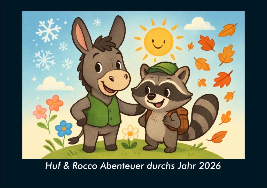 Huf & Rocco Abenteuer durchs Jahr 2026 Fotokalender DIN A4 - Kevin Heber, Tobias Schmitt