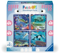 Cover-Bild zum Titel 'Puzzle UP! Meerestiere von Ravensburger, 12004004 - 4 Puzzles mit 64, 72, 81, 90 Teilen zum Kombinieren und mit extra Wissensheft, für Kinder im Alter von 5 Jahren' von ''