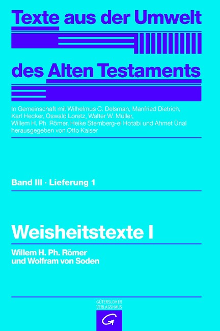Weisheitstexte I - Willem H. Ph. Römer, Wolfram Soden