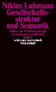 Cover-Bild zum Titel 'Gesellschaftsstruktur und Semantik' von 'Niklas Luhmann'