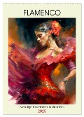 Flamenco. Anmutige Tänzerinnen. Illustrationen (Wandkalender 2025 DIN A2 hoch), CALVENDO Monatskalender - Rose Hurley