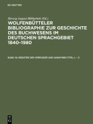 Cover-Bild zum Titel 'Register der Verfasser und anonymen Titel: L - Z' von ''