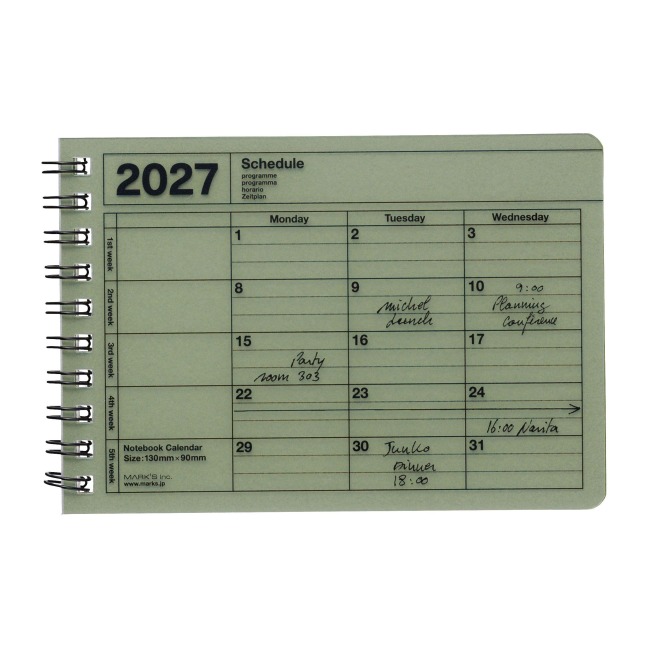 MARK'S 2027 Notebook Calendar XS // Khaki - 