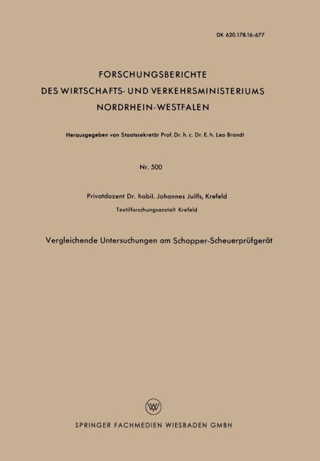 Vergleichende Untersuchungen am Schopper-Scheuerprüfgerät - Johannes Juilfs