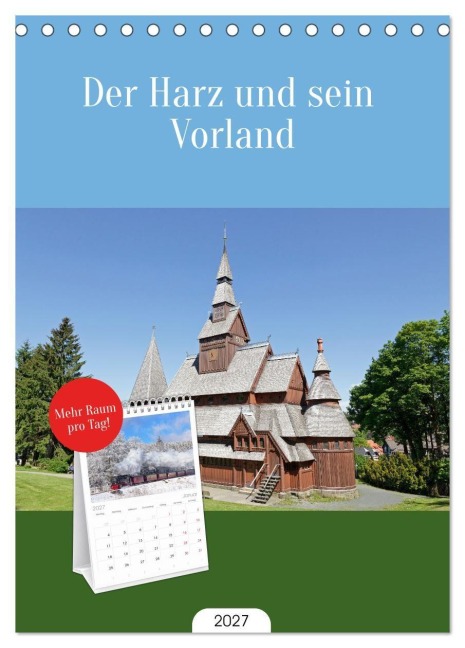 Tischplaner 2027 - Der Harz und sein Vorland (A5 Tischkalender zum Aufstellen) CALVENDO - Siegfried Kuttig