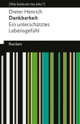 Cover-Bild zum Titel 'Dankbarkeit' von 'Dieter Henrich'