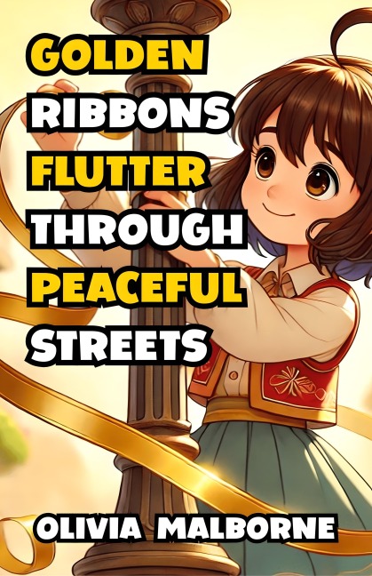 Golden Ribbons Flutter Through Peaceful Streets - Olivia Malborne