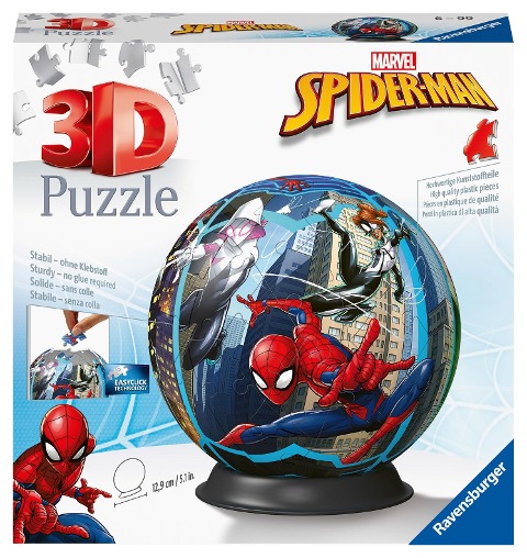 Ravensburger 3D Puzzle 11563 - Puzzle-Ball Spiderman - Puzzle-Ball mit vielen Comic-Szenen des Spinnenmanns - für Erwachsene und Kinder ab 6 Jahren - 