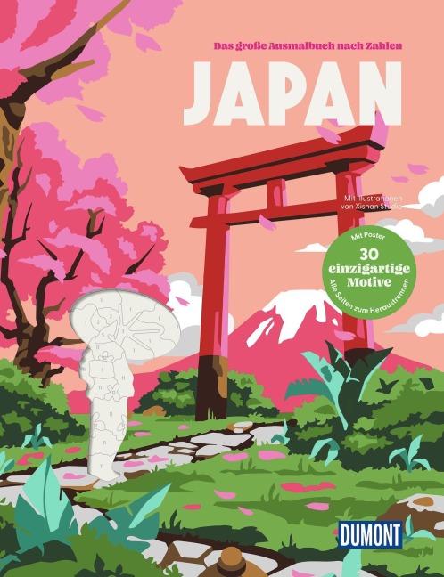 Japan - Das große Ausmalbuch nach Zahlen - Shanshan Zhu, William Bonhotal
