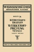 Cover-Bild zum Titel 'Werkstoffprüfung' von 'P. Riebensahm, L. Traeger'