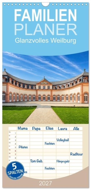 Familienplaner 2027 - Glanzvolles Weilburg mit 5 Spalten (Wandkalender, 21 x 45 cm) CALVENDO - Petrus Bodenstaff