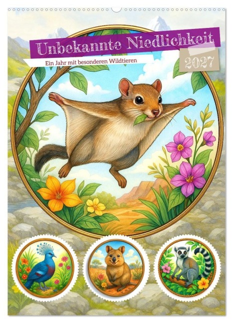 Unbekannte Niedlichkeit (Wandkalender 2027 DIN A2 hoch), CALVENDO Monatskalender - Kerstin Waurick