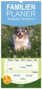 Cover-Bild zum Titel 'Familienplaner 2027 - Australian Shepherd mit 5 Spalten (Wandkalender, 21 x 45 cm) CALVENDO' von 'Annett Mirsberger Www. Tierpfoto. De'