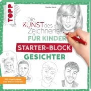 Cover-Bild zum Titel 'Die Kunst des Zeichnens für Kinder Starter-Block - Gesichter' von 'Gecko Keck'