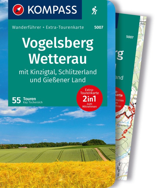 KOMPASS Wanderführer Vogelsberg-Wetterau, 55 Touren mit Extra-Tourenkarte - Kay Tschersich