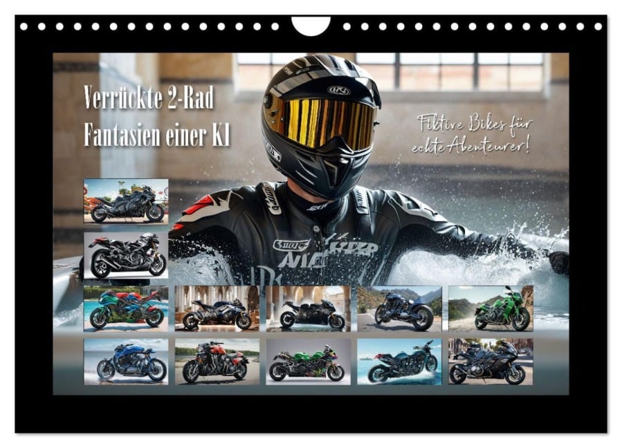 Verrückte 2-Rad Fantasien einer KI (Wandkalender 2026 DIN A4 quer), CALVENDO Monatskalender - Kurt Michael Treichl