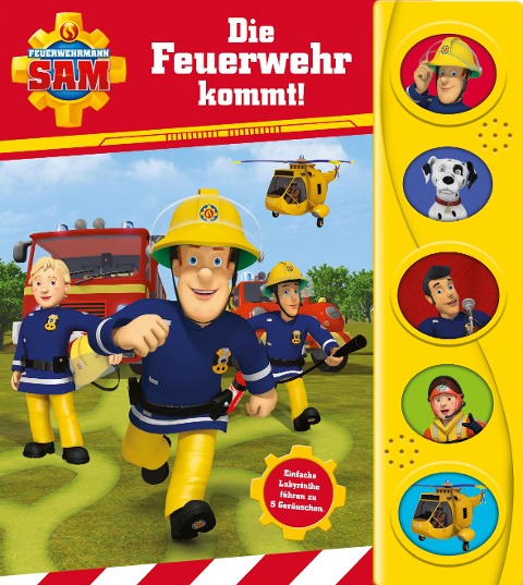 Feuerwehrmann Sam - Labyrinth-Soundbuch für Kinder ab 18 Monaten - Pappbilderbuch mit 5 Geräuschen - 
