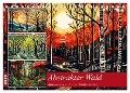 Abstrakter Wald - Jahreszeiten in bunten Linolschnitten (Tischkalender 2025 DIN A5 quer), CALVENDO Monatskalender - Anja Frost