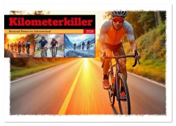 Cover-Bild zum Titel 'Kilometerkiller - Rennrad-Power im Jahresverlauf (Tischkalender 2026 DIN A5 quer), CALVENDO Monatskalender' von 'Fred Schimak'