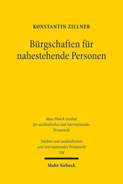 Bürgschaften für nahestehende Personen - Konstantin Zillner