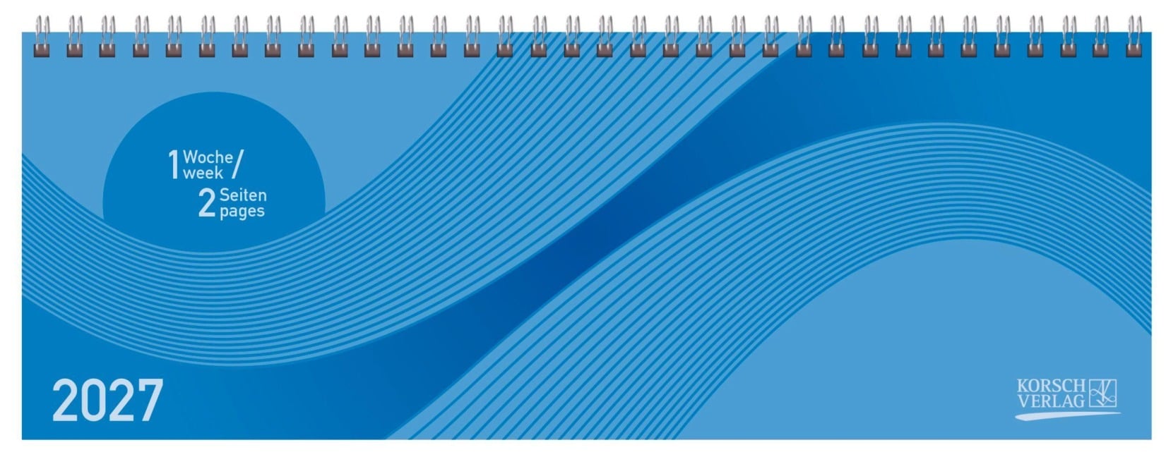 Tischkalender quer Professional Colourlux 2027 blau - 