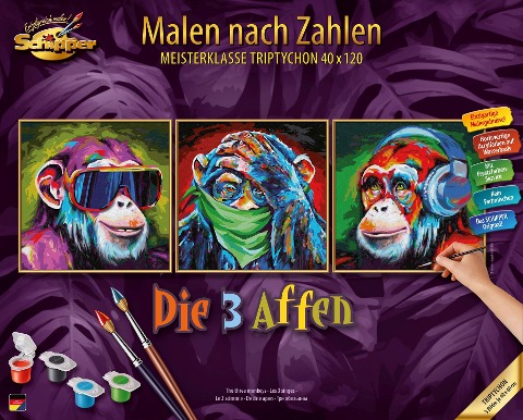 Schipper Malen nach Zahlen - Die 3 Affen (Tript.) - 