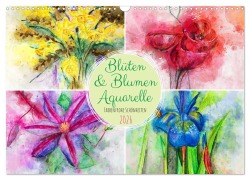 Blüten & Blumen Aquarelle - Farbenfrohe Schönheiten (Wandkalender 2026 DIN A3 quer), CALVENDO Monatskalender - Renate Frost Frost