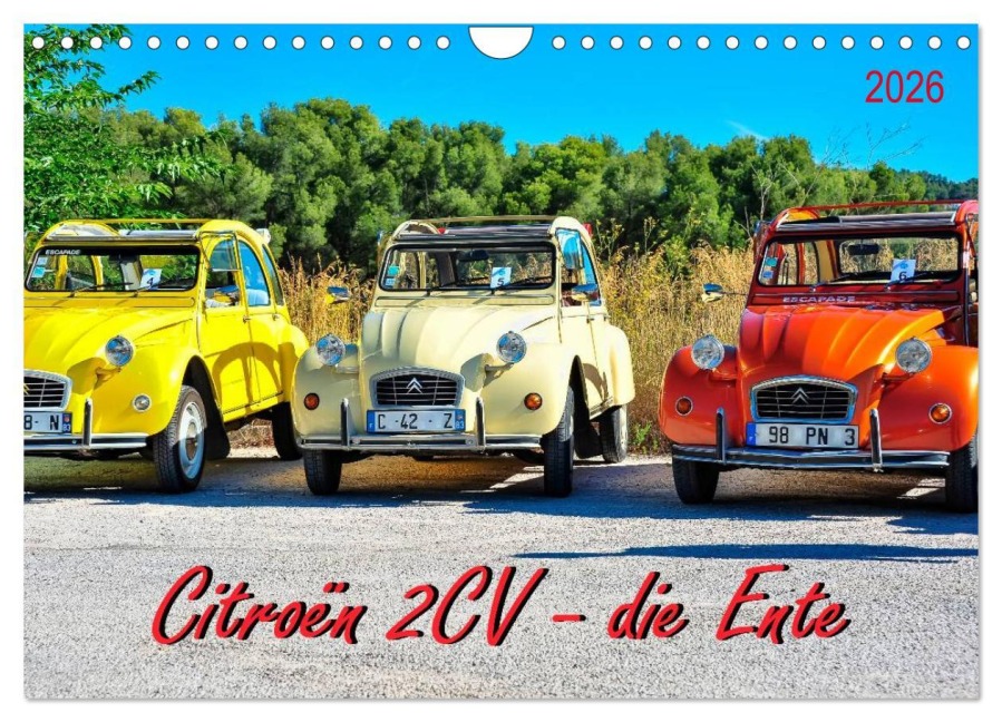 Citroën 2CV - die Ente (Wandkalender 2026 DIN A4 quer), CALVENDO Monatskalender - Peter Roder