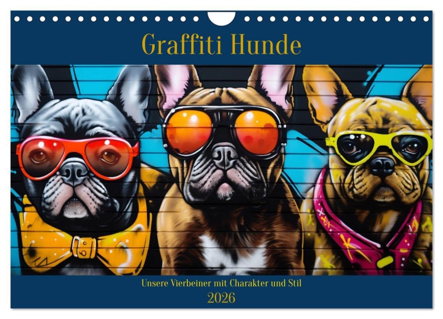 Graffiti Hunde (Wandkalender 2026 DIN A4 quer), CALVENDO Monatskalender - Daniela Tapper