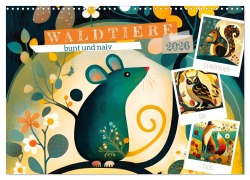 Waldtiere, bunt und naiv (Wandkalender 2026 DIN A3 quer), CALVENDO Monatskalender - Sabine Löwer
