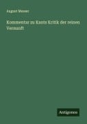 Cover-Bild zum Titel 'Kommentar zu Kants Kritik der reinen Vernunft' von 'August Messer'